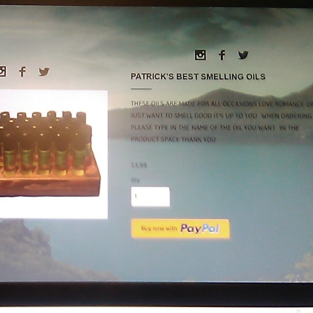 Patrick's best smelling body oils